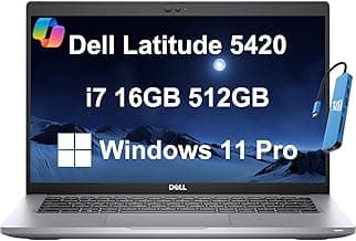 Dell Latitude 5420 Business Laptop (14" FHD Anti-Glare, Intel Core i7-1185G7, 16GB RAM, 512GB SSD) 2 x Thunderbolt 4, Backlit, HD IR Webcam, Ethernet, Wi-Fi 6, Bluetooth 5.1, IST HUB, Win 11 Pro, Gray