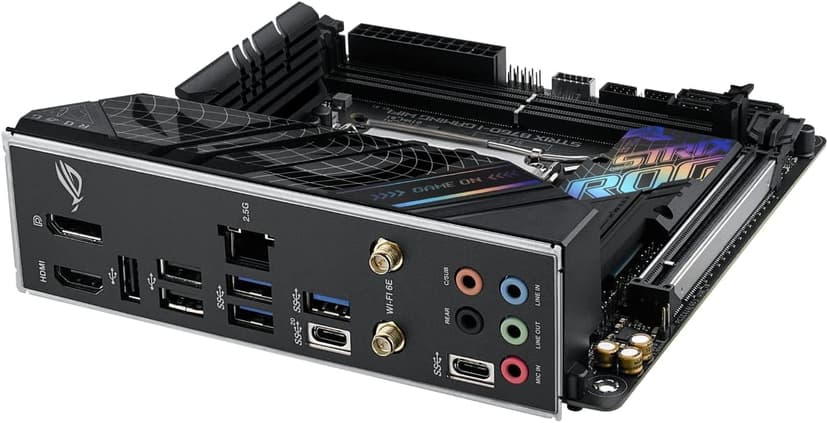 ASUS ROG Strix B760-I Gaming WiFi 6E Intel® B760(13th and 12th Gen)LGA 1700 mini-ITX motherboard,8 + 1 power stages,DDR5 up to 7600 MT/s, PCIe 5.0,2xM.2 slots,USB 3.2 Gen 2x2 Type-C,Aura Sync RGB