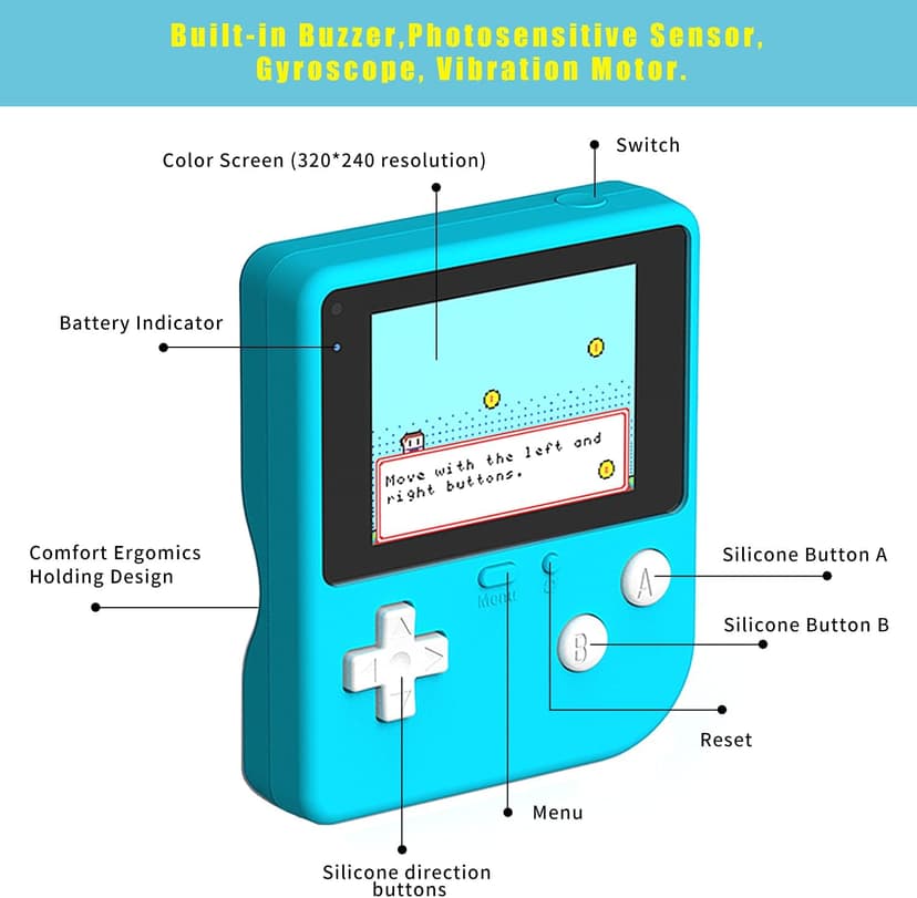 ELECFREAKS Retro Coding Arcade for Microsoft Makecode DIY Programmable Handheld Game Console Suitable for STEM Education, Kid Game Programming Learning Machine Supports Block Programming and Python