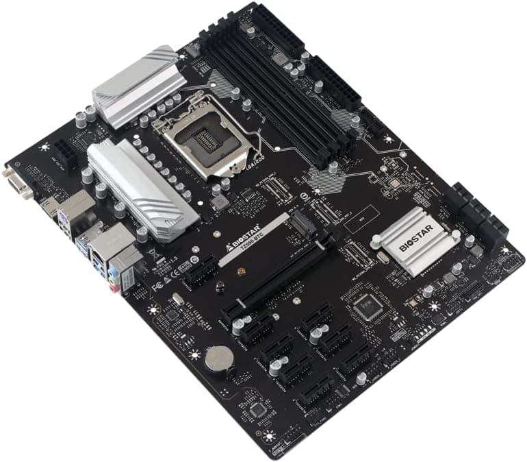 Biostar TZ590-BTC (Intel 10th and 11th Gen) LGA 1200 Intel Z590 9 GPU Support GPU Mining Motherboard.