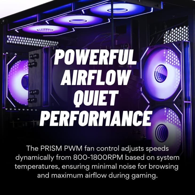 Panorama Gaming Desktop PC (NVIDIA RTX 5060 Ti 8GB, AMD Ryzen 7 5700X Processor, 32GB DDR4 RAM, 1TB NVMe M.2 SSD, WiFi 6E, HDMI + DP, Windows 11 Pro) Best 2025 RGB Prebuilt Tower Computer for Gamers