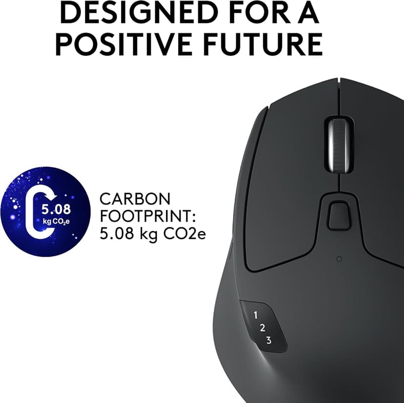 Logitech M720 Triathlon Wireless Mouse, Bluetooth, USB Unifying Receiver, 1000 DPI, 6 Programmable Buttons, 2-Year Battery, Compatible with Laptop, PC, Mac, iPadOS - Black