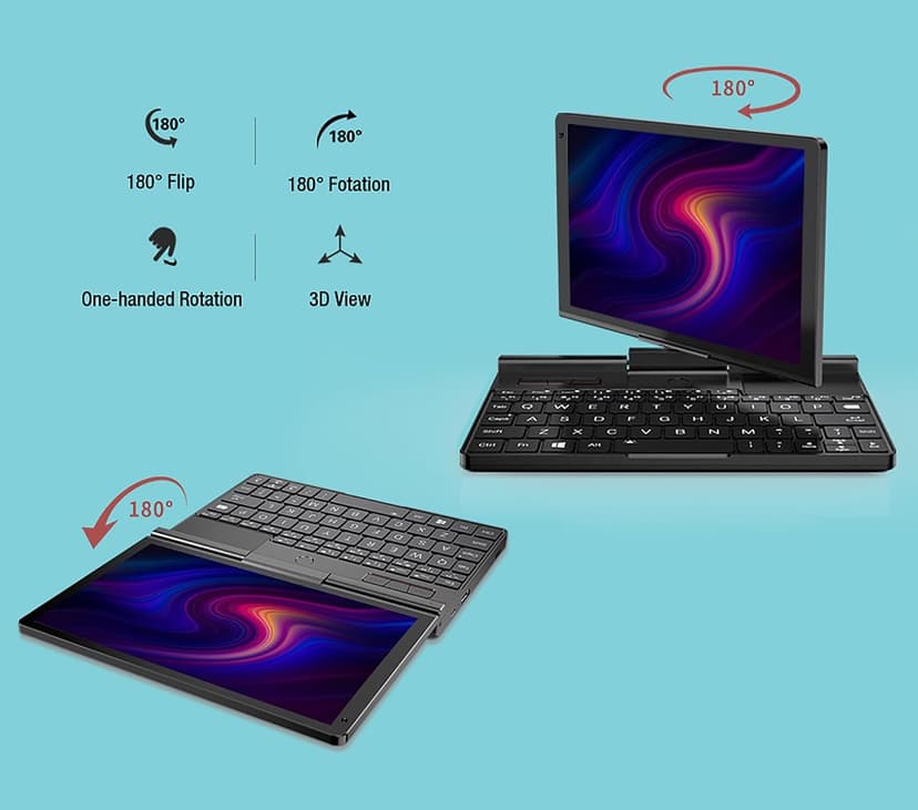 GPD Pocket 3 Mini Laptop 8" Touch Screen Aluminum Shell UMPC Win 11 Home OS Core i3-1125G4 16GB/512GB (Amber Black)