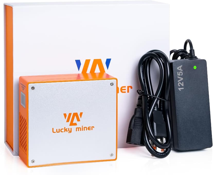 Litecoin, Dogecoin Miner Lucky Miner LG07 Scrypt Algorithm ASIC Miner 11MH/S 2.4GHz WiFi or Hotspot Quiet Include PSU, Crypto Mining Machine for Home Use，Orange