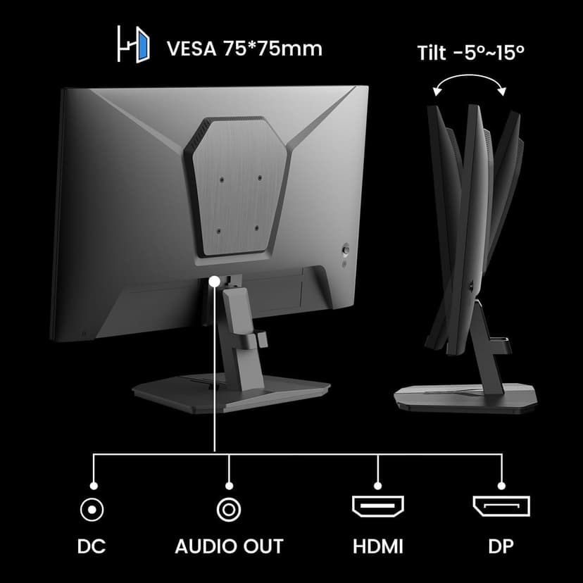 SANSUI 24 Inch Gaming Monitor 180Hz, DP 1.4 & HDMI 2.0 Ports High Refresh Rate Computer Monitor, Racing FPS RTS Modes, 1ms Response Time 110% sRGB (ES-G24F4, HDMI Cable Included)