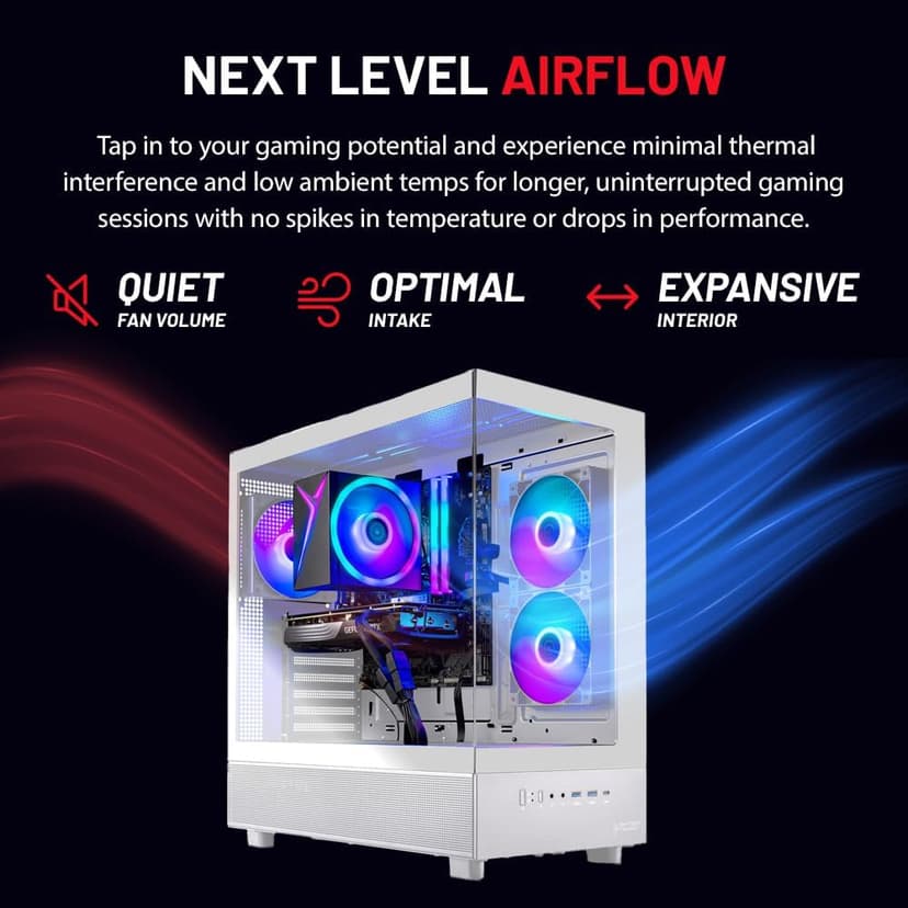 Skytech Azure Gaming PC Desktop, Ryzen 5 7600 3.8 GHz (5.1GHz Turbo), NVIDIA RTX 5060 8GB, 1TB NVMe SSD, 16GB DDR5 RAM 5200, 650W Gold PSU, Wi-Fi, Win 11