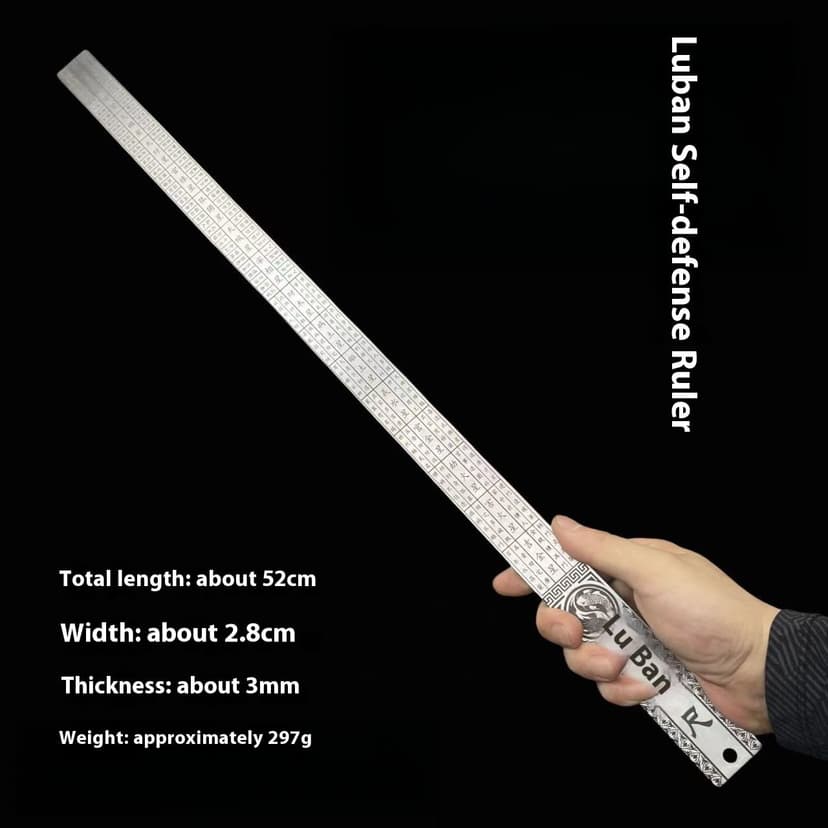 Heavy Duty Ruler Self Defense, Metal Rulers Kit, Self Defense Ruler Hand Centimeter Inch Dual Scale Measuring Tool with Holster for Easy Measurements, The Perfect for Architects (PC-D)