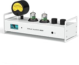 Douk Audio 2 Channel Bluetooth Vacuum Tube Preamp, Hi-Fi Headphone Amp, USB DAC PC Sound Card, Wireless Receiver Audio Preamplifier with VU Meter, Optical, Coaxial, APTX, LDAC, DSD256, Remote Control