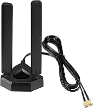 Eightwood WiFi 6E Tri-Band Antenna 6GHz 5GHz 2.4GHz Gaming WiFi Antenna Magnetic Base with 6.5ft Extension Cable for PC Desktop Computer PCIe WiFi 6E Card, Router