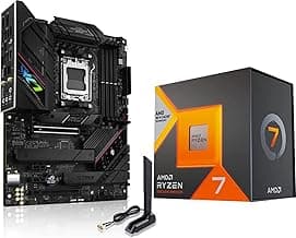 MICRO CENTER AMD Ryzen 7 7800X3D 8-Core16-Thread Desktop Processor with ASUS ROG Strix B650E-F Gaming WiFi AM5 Gaming Motherboard