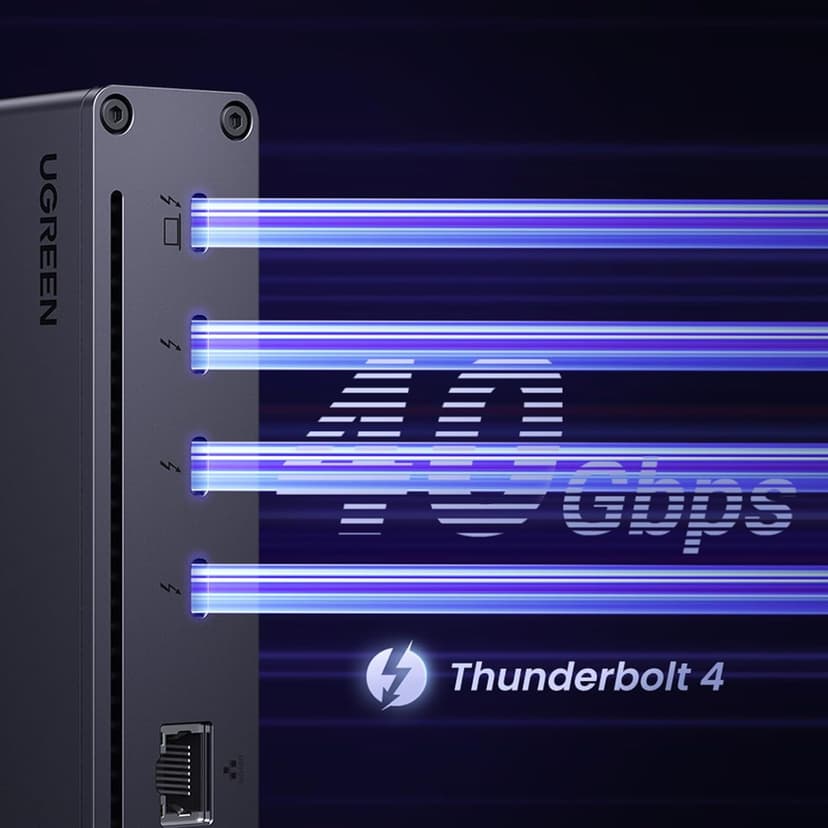 UGREEN Revodok Max 208 8-in-1 Thunderbolt 4 Dock - 40Gbps Hub, 3 x Thunderbolt 4, Dual 4K@60Hz or Single 8K Display, 85W Charging, Gigabit Ethernet, 3 x USB A 3.2 for Mac M1/M2/M3/M4 Pro/Max