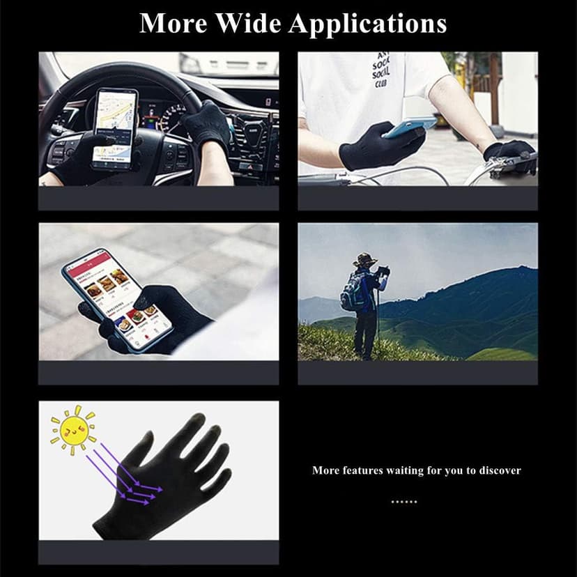 Gaming Gloves for Touchscreen, High-Sensitive Anti-Sweat Breathable Seamless Game Gloves for PUBG Mobile/Knives Out/Rules of Survival