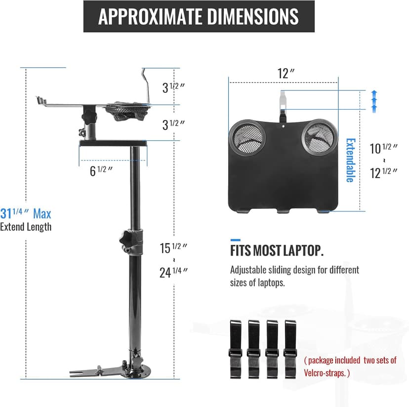 AA-Products K005-B1 Car Laptop Mount Truck Vehicle Notebook Stand Holder with Non-Drilling Bracket