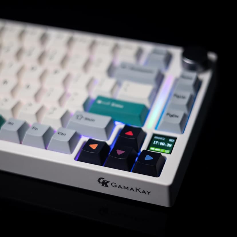 GK GAMAKAY TK75 V2 75% Silent Mechanical Keyboard with TFT Screen, Hot Swap RGB Bluetooth 5.0/2.4GHz Wireless/USB-C Wired PBT Cherry Profile Keycaps Gaming Keyboard (GamaKay Pegasus Switch)