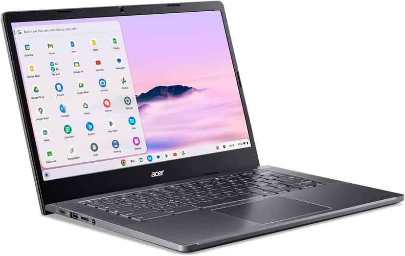 Acer Chromebook Plus 514 Laptop with Google AI – 14" Full HD 1920 x 1080 IPS Display | Intel Core i3-N305 | 8GB LPDDR5 | 128GB SSD | Wi-Fi 6E | FHD Camera | Chrome OS | CB514-4H-38JA