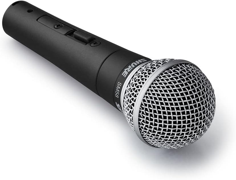 Shure SM58 Pro XLR Dynamic Microphone with On/Off Switch - Professional Studio & Live Performance Cardioid Mic for Vocals, Podcasting, and Recording (SM58S)