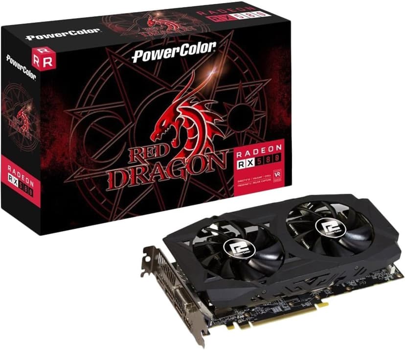 PowerColor AMD Radeon RED DRAGON RX 580 8GB GDDR5 1 x DL DVI-D / 1 x HDMI / 3 x DisplayPort Graphics Card (AXRX 580 8GBD5-3DHDV2/OC )