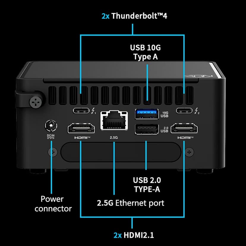 NUC 15 Pro Ultra 7 255H Mini PC, 16 cores, max 5.1 GHz, DDR5 6400, WiFi 7 & Thunderbolt 4, PCIe 4.0×4, Industrial Compact Desktop