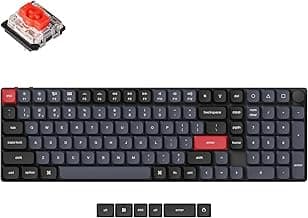 Keychron K17 Pro Low-Profile QMK/VIA Custom Wireless Mechanical Keyboard with Numpad Programmable Knob Bluetooth/Wired RGB Backlight Compatible with Mac Windows Linux
