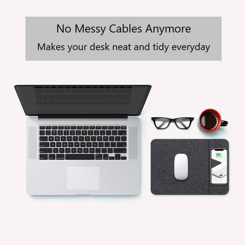 AmyZone Fast Wireless Charging Mouse Pad 15w Qi Certified Fabric Case-Friendly Large Wireless Charger Gaming Mouse Mat for iPhone 13/12 Pro/Xs/X/8/11 Samsung S10 Note 10 Google Pixel 4/3 XL for Gift