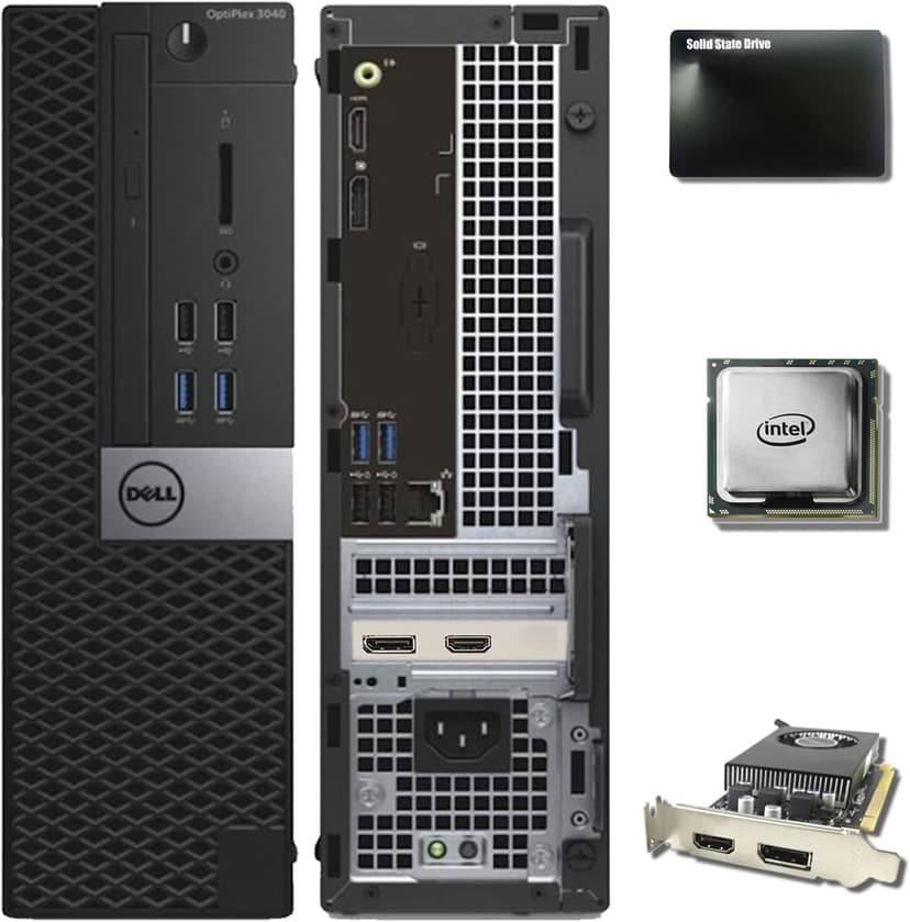 Dell Video Editing CAD OptiPlex 3040 Desktop Computer PC, Intel Core i5-6500, 3.2 GHz Processor, 16GB RAM, 480GB SSD (Fast Boot) + 2TB HDD, Graphics RX-550 4GB DDR5, WiFi, Windows 11 Pro (Renewed)