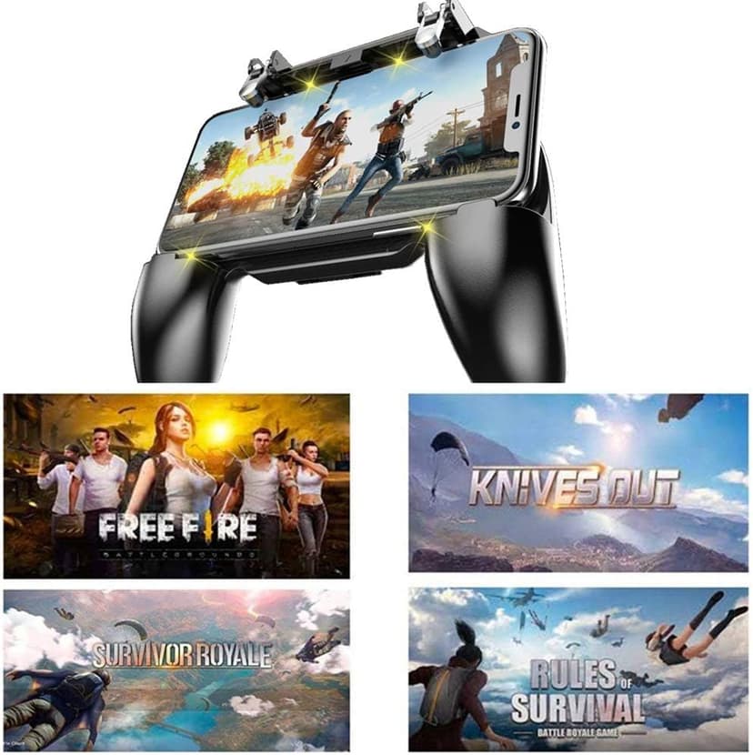 COOBILE Mobile Game Controller for PUBG Mobile Controller L1R1 Mobile Game Trigger Joystick Gamepad for iOS & Android Phone(W10 update)