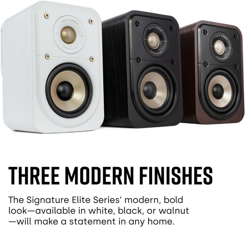 Polk Signature Elite ES10 Surround Loudspeaker - Hi-Res Audio Certified, Dolby Atmos & DTS:X Compatible, 1" Tweeter & 4" Woofer, Power Port Technology for Effortless Bass (Pair, Stunning Black)