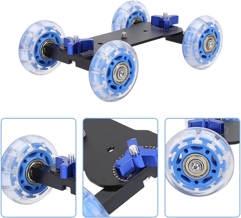 Joyzan Camera Dolly Wheel, Scaled Table Skater Slider Car 10KG Load Rail Roller Track Mini Adjustable Desktop Portable Professional DSLR Camcorder Mirrorless Cell Phone Video Low Level Noise Shooting