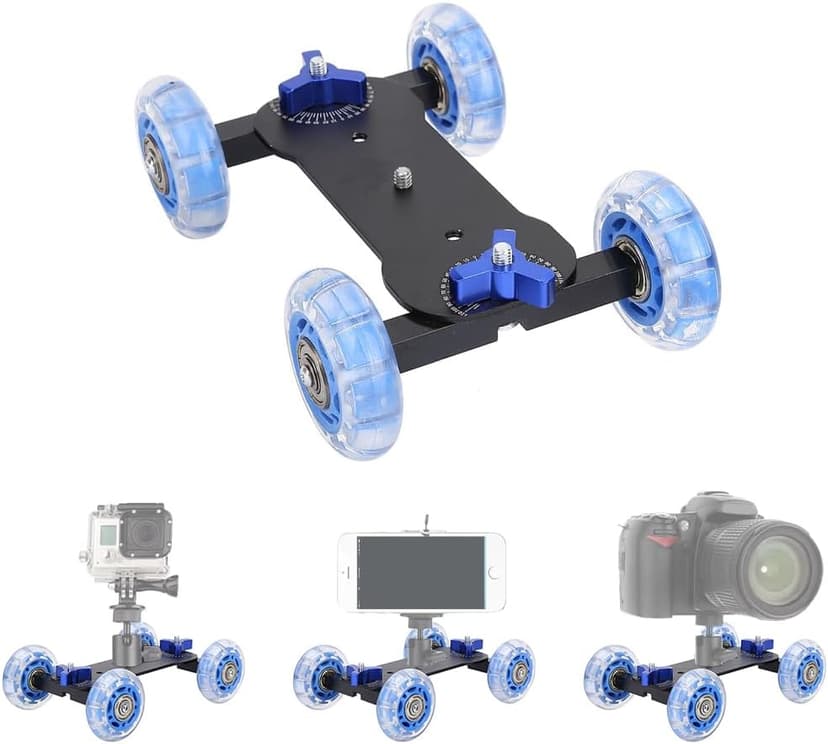 Joyzan Camera Dolly Wheel, Scaled Table Skater Slider Car 10KG Load Rail Roller Track Mini Adjustable Desktop Portable Professional DSLR Camcorder Mirrorless Cell Phone Video Low Level Noise Shooting