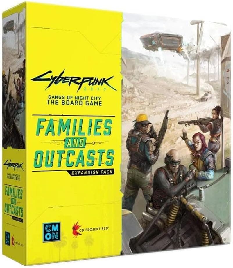 Cyberpunk 2077 Families and Outcasts Board Game Expansion - Introducing The Badlands and New Gang! Immersive Sci-Fi Strategy Game, Ages 14+, 1-5 Players, 90-120 Min Playtime, Made by CMON
