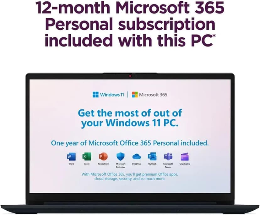 Lenovo 15.6" IdeaPad Laptop | 20GB RAM | Dual Storage: 1TB SSD + 128GB eMMC | 1-Year Microsoft Office 365 | Wi-Fi 6 | USB-C | Intel Dual-Core CPU | HD Display | Windows 11 | w/WOWPC Recovery USB