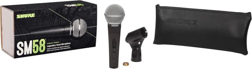 Shure SM58 Pro XLR Dynamic Microphone with On/Off Switch - Professional Studio & Live Performance Cardioid Mic for Vocals, Podcasting, and Recording (SM58S)