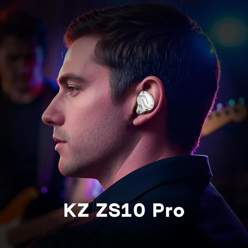 Linsoul KZ ZS10 Pro, 4BA+1DD 5 Driver in Ear Monitor, HiFi Wired Earbuds, Gaming Earbuds, Hybrid IEM Earphones with Stainless Steel Faceplate, Detachable Cable for Musician(Without Mic, Black)
