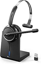 LEVN Wireless Headset 5.2 for Call Center, Bluetooth Headphones with Mic for Work(Noise Cancelling), 65 Hours Woktime & Mute Button,Wireless Headset for Work from Home/Office/PC/Computer/Laptop(Black)