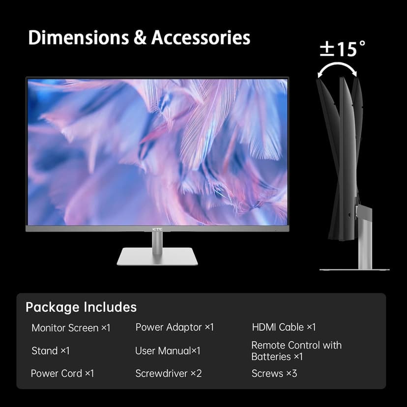 32 Inch 4K Smart Monitor, Google System UHD (3840x 2160) Smart Monitor with Speakers, Netflix Licensed, Type-C 65W PD, WirelessDisplay, HDR, Bluetooth, Hey Google Voice Remot, VESA Support, A32Q8