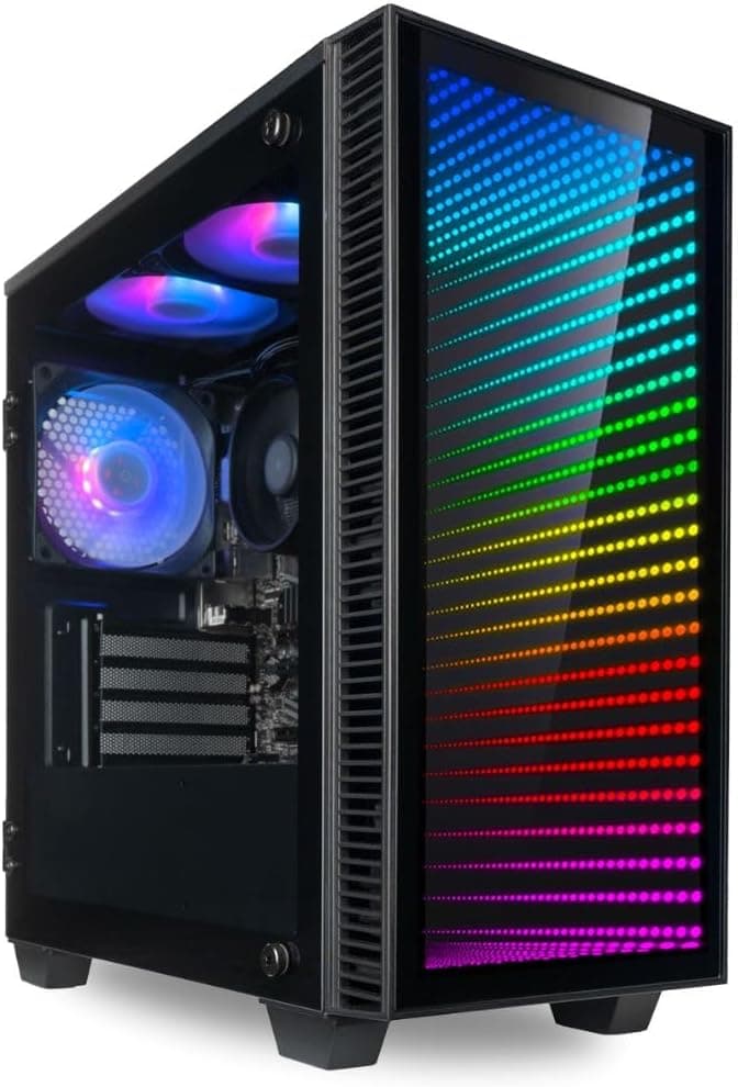 Empowered PC Continuum Micro Student Desktop - AMD Eight Core Ryzen 7 5700G Processor with AMD Radeon Graphics, 32GB RAM, 1TB NVMe SSD, WiFi, Windows 11 Pro - RGB Budget Computer