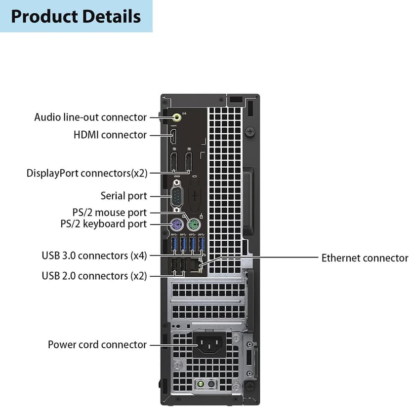 Dell Optiplex 7050 SFF PC Desktop Computer Set, 24" FHD Monitor, RGB Speaker, Intel Core i5-6th 3.2GHz Up to 3.6GHz, 512GB SSD, 16GB RAM, RGB Keyboard, Mouse, DP Cable, Win 10 Pro(Renewed)