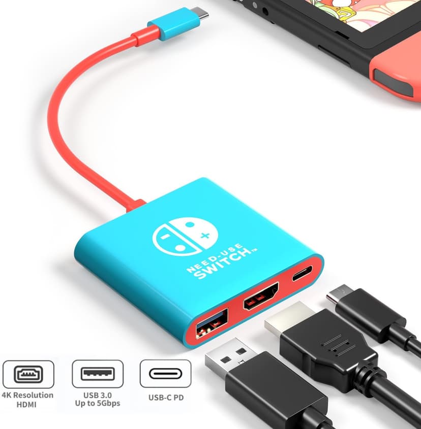 Switch Dock for Nintendo Switch Docking Station Portable Switch TV Adapter Support 4K/60HZ Switch TV Dock Mode Compatible Steam Deck Nintendo Switch OLED Switch Travel Dock with HDMI2.0 USB3.0 Port