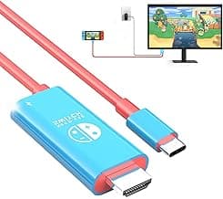 Portable Switch Dock 4K TV Adapter for Nintendo Switch/OLED USB C to HDMI Cable Travel Must Haves Docking Station Compatible with Switch Replacement for Bulky Original Dock (6FT)