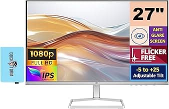 HP Series 5 527sf Monitor (Replaces Model M27h) 94F44AA#ABA w/Docztorm Dock, 27" FHD IPS (1920x1080) Display, 2x HDMI, 1x VGA, Flicker-free, Ideal for Home & Business, Black/Silver (2024 Latest Model)
