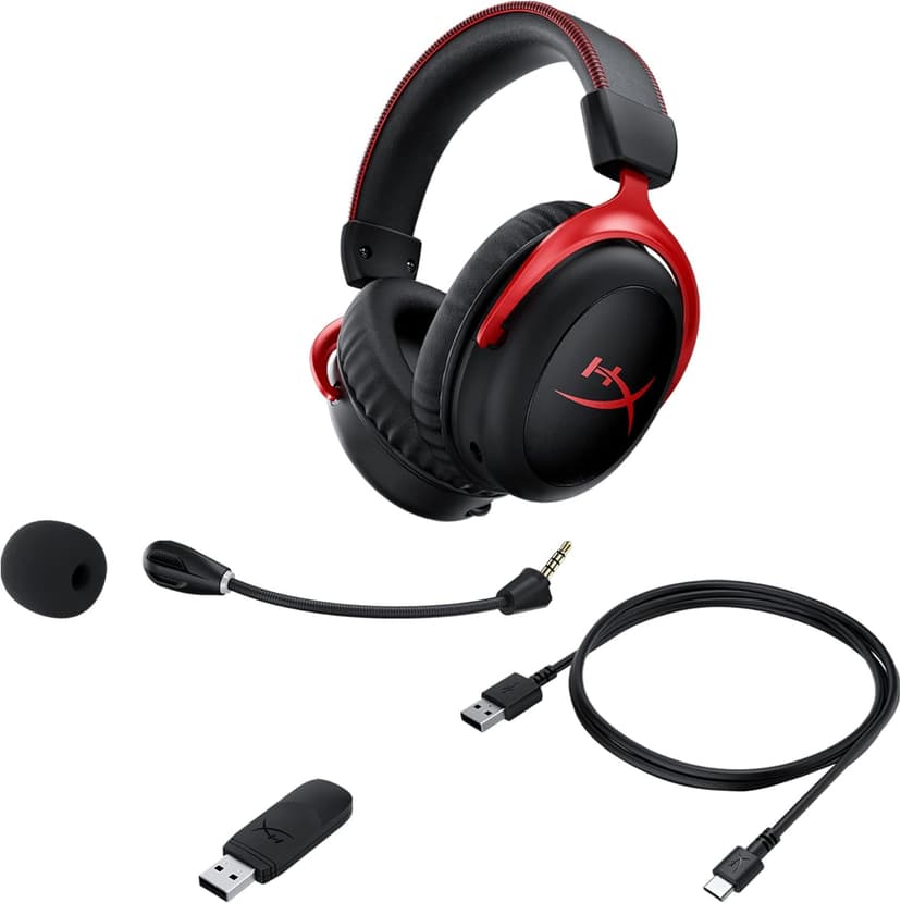 HyperX Cloud II Wireless - Gaming Headset for PC, PS4, Switch, Long Lasting Battery Up to 30 Hours, 7.1 Surround Sound, Memory Foam, Detachable Noise Cancelling Microphone w/Mic Monitoring (Renewed)