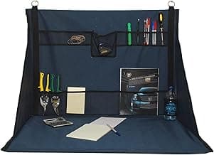 Mini Portable Standing Desk, Workbench, Work Station, Storage for Jobsite, Garage, Office, Shop, Hanging Work Surface, Black (WS3700)