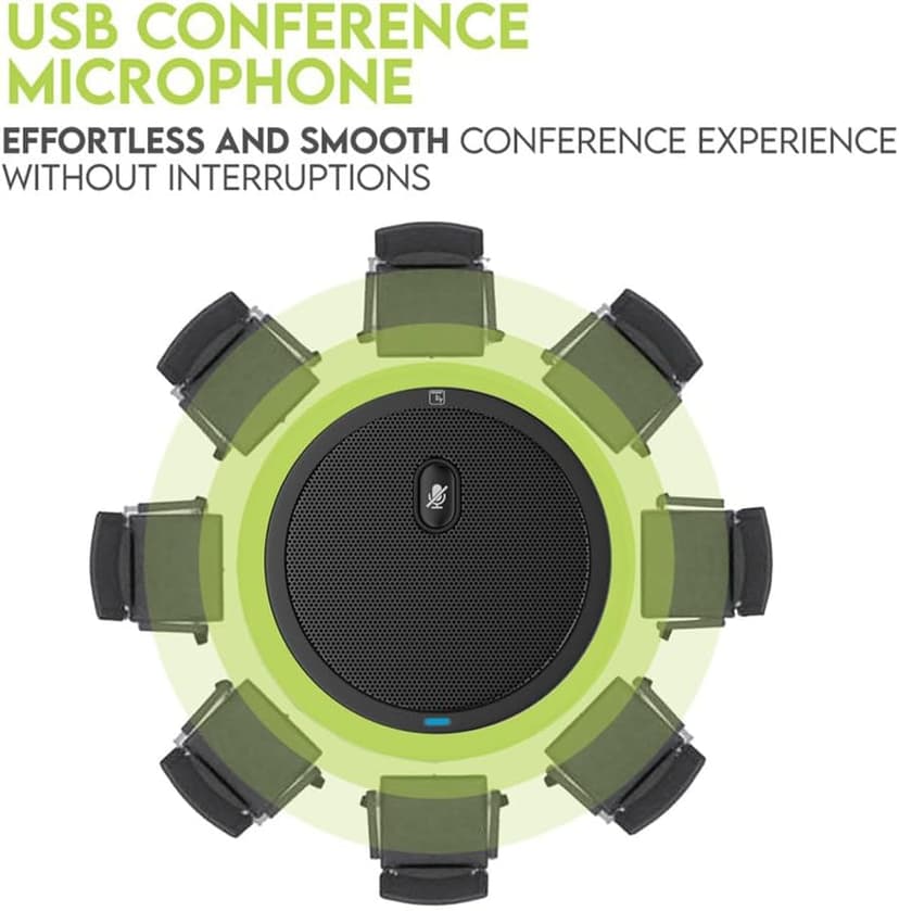 Conference USB Microphone, Computer Desk Mic with Mute Button and LED Indicator, Plug & Play Omnidirectional PC Laptop Mics for Online Meeting,Class,Skype,Recording,Zoom(No Speakers Included)