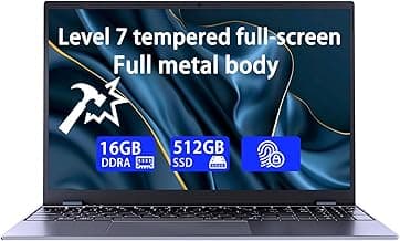 Morostron Win11 Laptop Computer, 15.6 Inch N5095 Quad core 16GB RAM 512G SSD, FHD 1920 * 1080 IPS Display Notebook PC, Backlit Keyboard, Finger Print Touch ID, AC WiFi,All-Metal Body