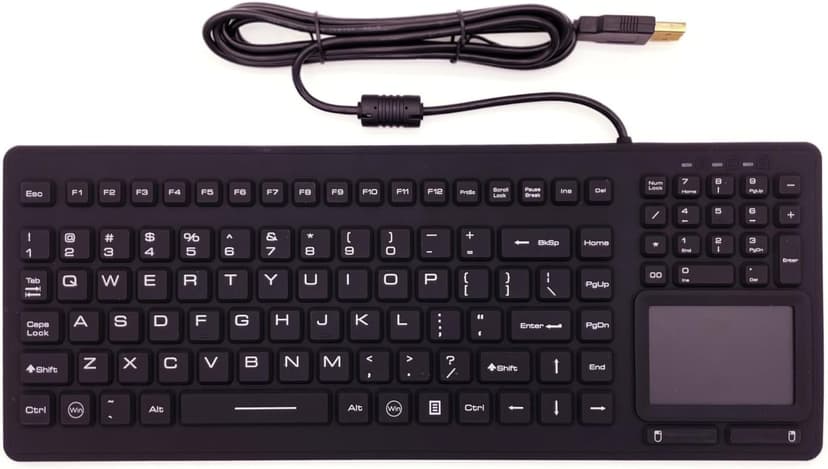 DSI Industrial Waterproof Keyboard 107 Keys with Touchpad Latest Version
