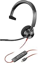 Poly Blackwire 3210 Wired Headset, Noise-Canceling Mic, Single-Ear Design, Connect to PC/Mac via USB-C or USB-A, Works with Teams & Zoom, Amazon Exclusive (9P7X7AA)