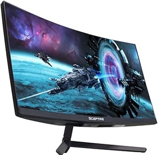 Sceptre Curved 27" FHD 1080p Gaming Monitor up to 165Hz DisplayPort 144Hz HDMI Edge-Less AMD FreeSync Premium, Build-in Speakers Machine Black 2021 (C275B-1858RN)