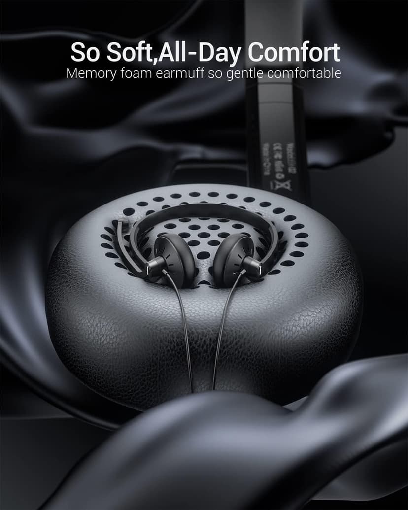 USB Headset with Microphone for PC Laptop - Wired Computer Headphones with Noise Cancelling Microphone for Home Office Online Class Skype Zoom Meetings,in Line Mute Controls