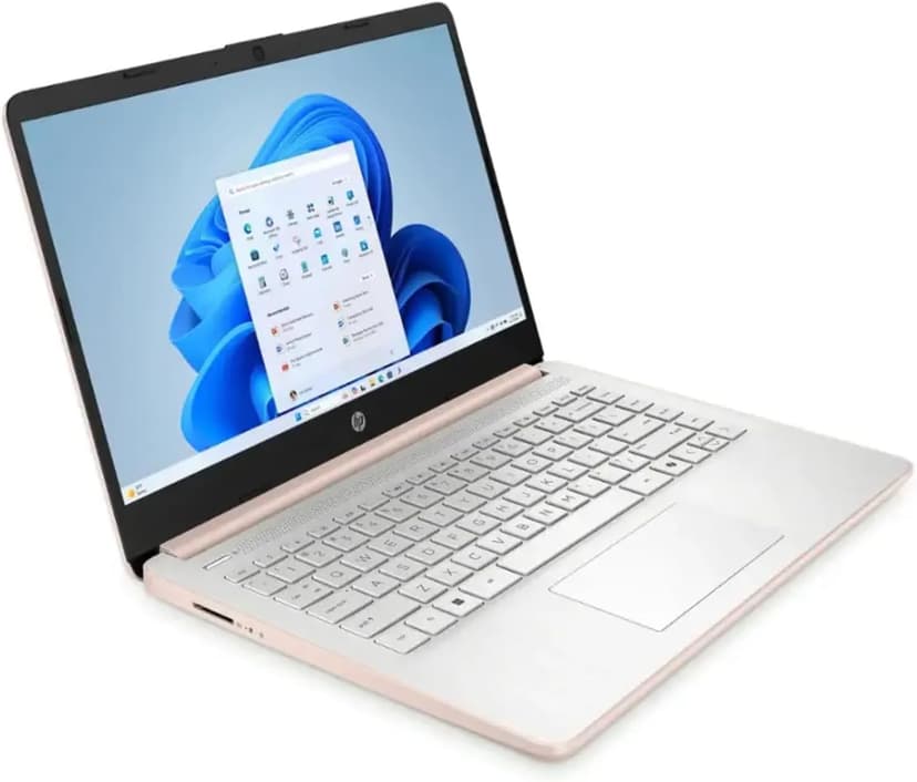 HP 14" Thin&Light Laptop Computer - Intel 2025 Quad-core CPU • Windows 11 Pro & Free Microsoft Office Pro • Wi-Fi 6 • Copilot • Pale Rose Gold • 1.47 Kg • 16GB RAM, 128GB UFS + 256GB Micro SD Card