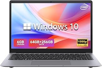 14 Inch Laptop-Computer, Intel Celeron N3350 (Up to 2.4GHz), 6GB LPDDR4 RAM 320GB Storage, WI-FI 5, BT5.0, HD Camera, 34Wh Battery, Windows 10 Laptop for Home & Study, Lightweight